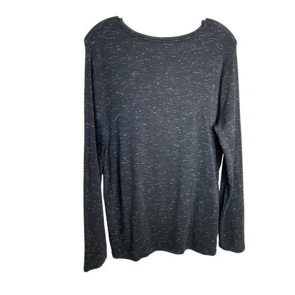 a new day Womens Black Speckled Round Neck Knit Tunic Size 2X Academia Goth Boho - Picture 2 of 8